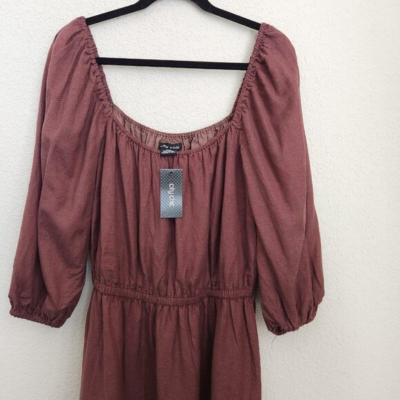 City Chic Dress Women's Small 16W Linen Blend Tiered Summer Breeze NWT - Picture 4 of 16
